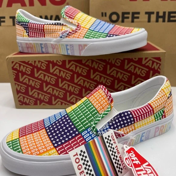 Vans Men's Shoes - Multicolor Classic Slip-On (Pride) Multi/True White Sneakers